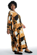 Vikki Vi Jersey Ivory Frame Zip Front Caftan