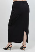 Vikki Vi Jersey Black Straight Maxi Skirt