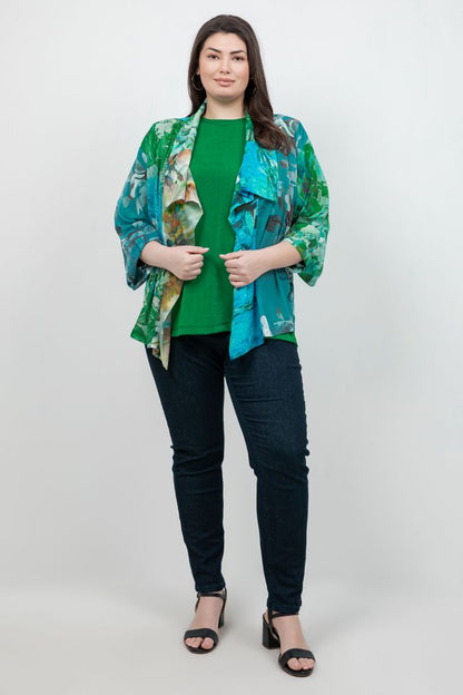Tops Vikki Vi Silky Classic Emerald 3/4 Sleeve Top