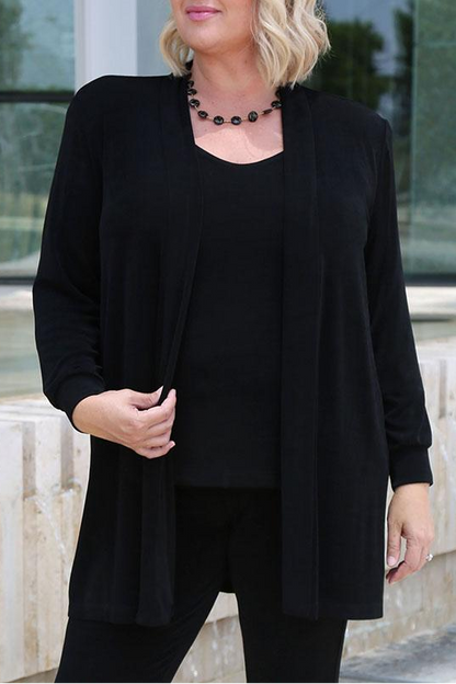 Jackets Vikki Vi Classic Black Long Kimono Jacket