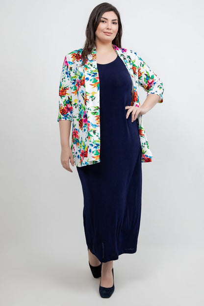 Jackets Vikki Vi Jersey Spring Floral Kimono Jacket