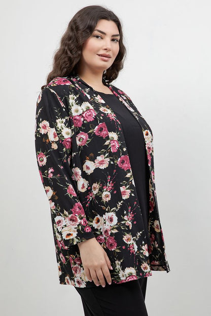 Vikki Vi Jersey Petite Rose Kimono Jacket