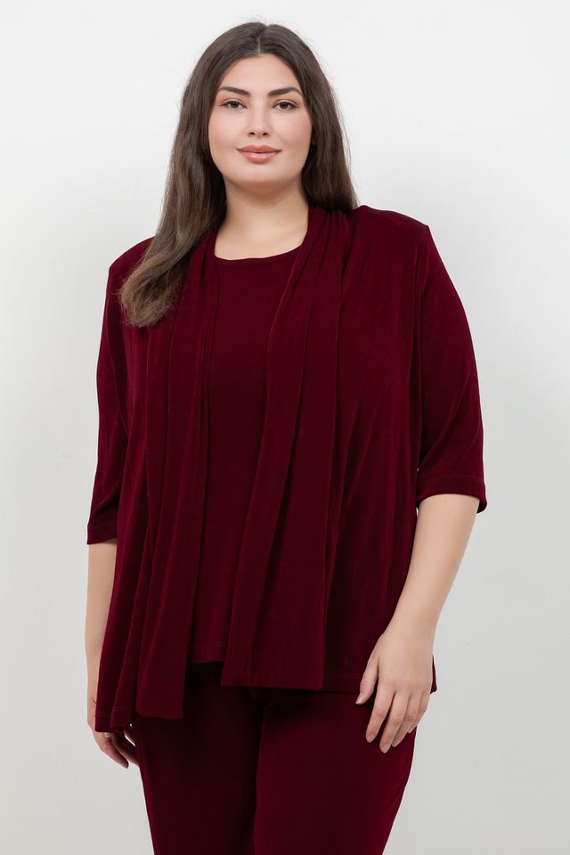 Vikki Vi Classic Shiraz 3/4 Sleeve Kimono Jacket