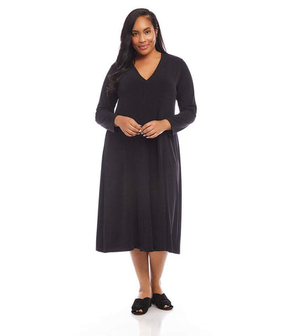 dress Plus Size Kate V-Neck Midi Travel Jersey Dress