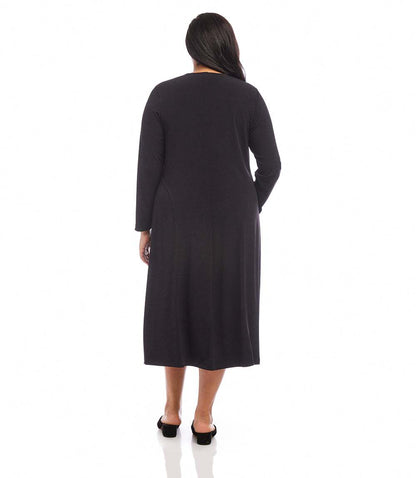 dress Plus Size Kate V-Neck Midi Travel Jersey Dress