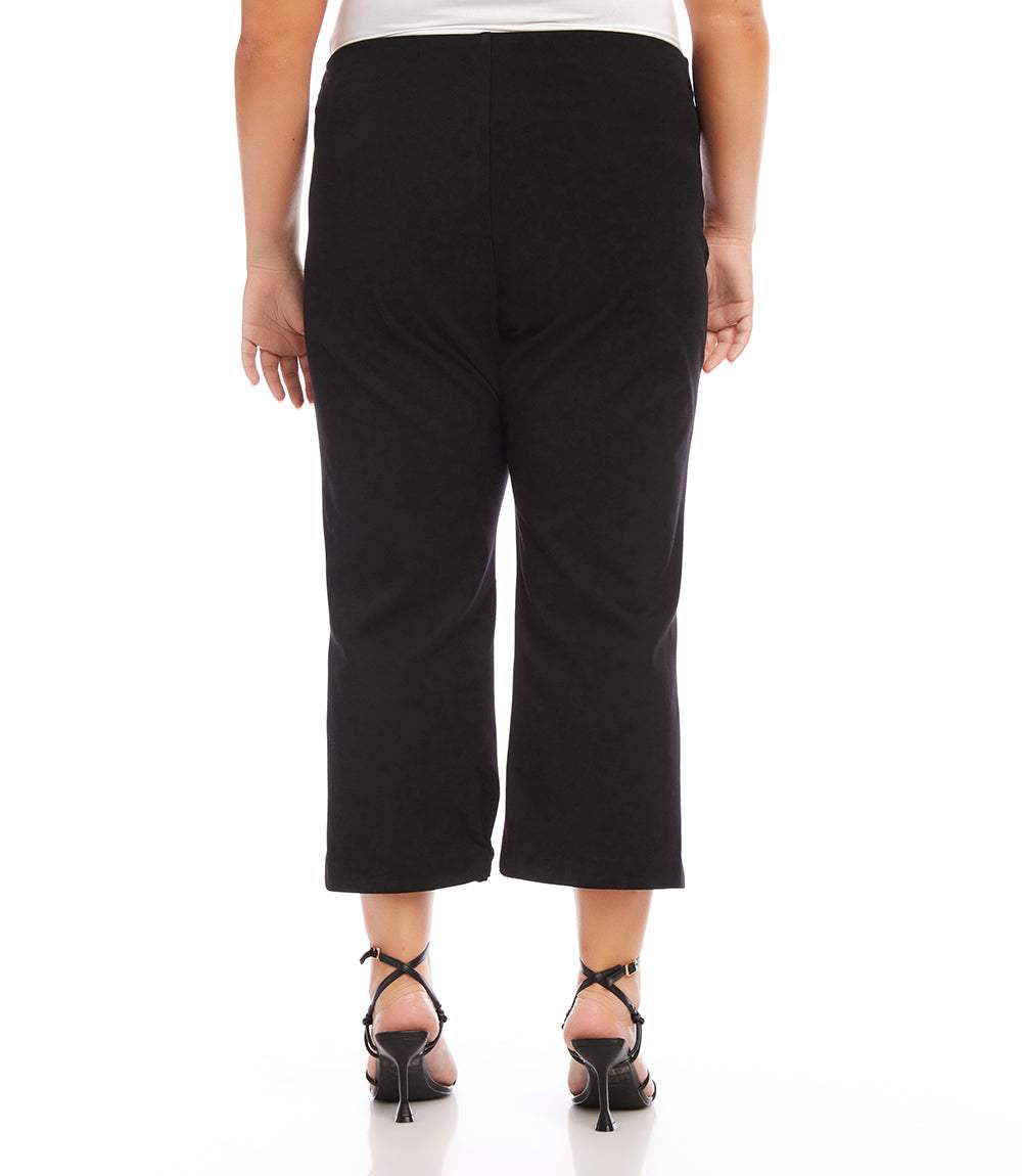 bottom Plus Size Cropped Pintuck Pants