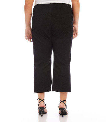 bottom Plus Size Cropped Pintuck Pants