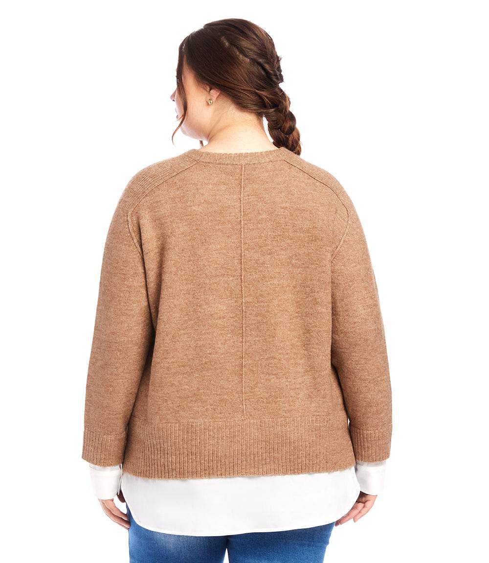 sweater Plus Size Layered Crewneck Sweater