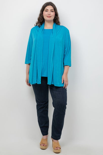 Tops Vikki Vi Silky Classic Turquoise Tank