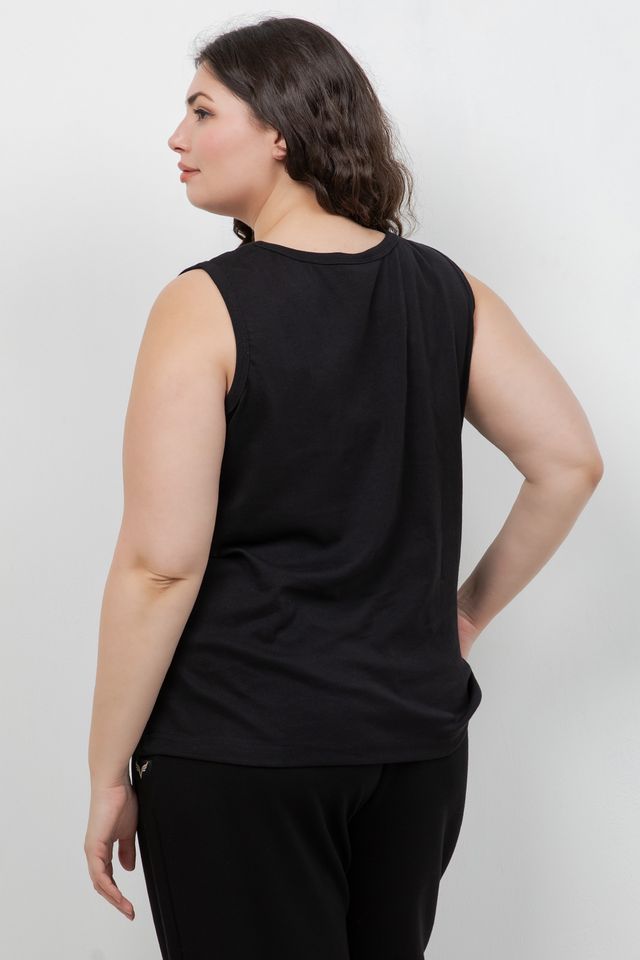 Tops Black Cotton Tank