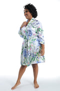 La Cera White Floral Robe