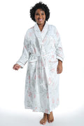 La Cera Light Blue Floral Robe