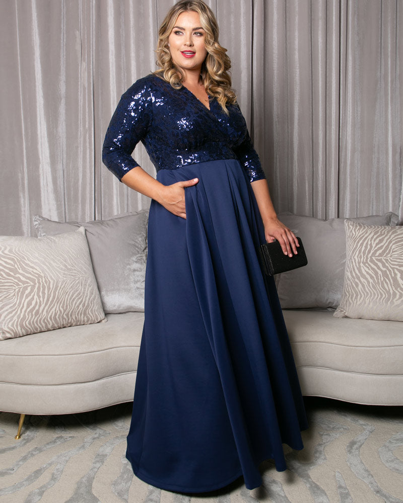 Dresses Paris Pleated Sequin Gown