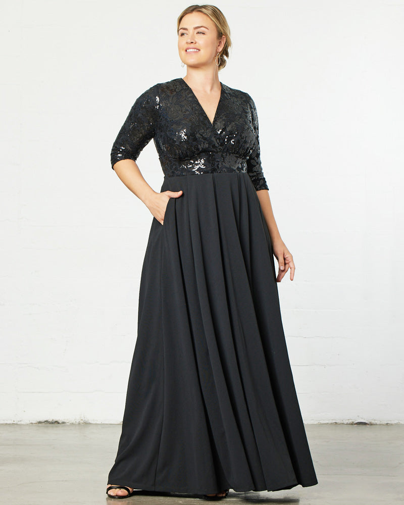 Dresses Paris Pleated Sequin Gown