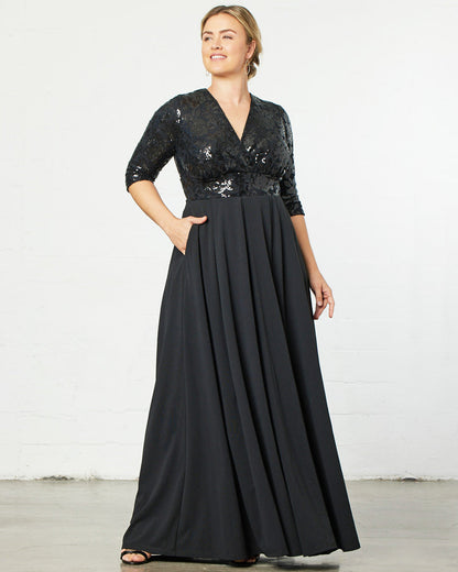 Dresses Paris Pleated Sequin Gown