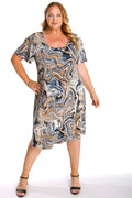 Vikki Vi Jersey Earth Swirl T-Shirt Style Dress