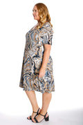 Vikki Vi Jersey Earth Swirl T-Shirt Style Dress