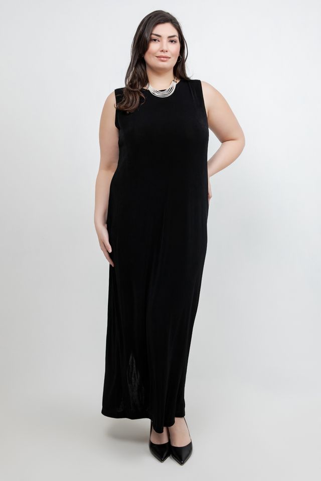 Dresses Vikki Vi Classic Black Jewel Neckline Maxi Dress