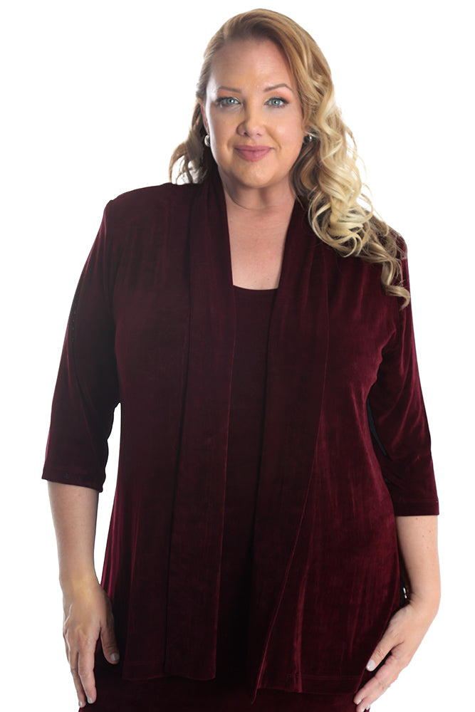 Jackets Vikki Vi Classic Shiraz 3/4 Sleeve Kimono Jacket