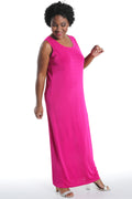 Vikki Vi Silky Classic Magenta Maxi Tank Dress