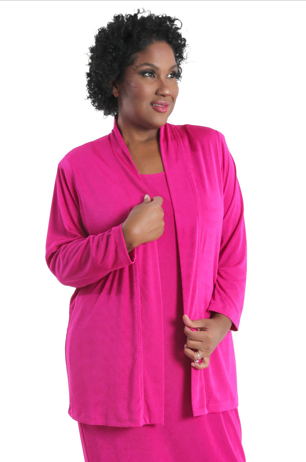 Vikki Vi Silky Classic Magenta Kimono Jacket