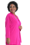 Vikki Vi Silky Classic Magenta Kimono Jacket