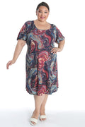 Vikki Vi Ribbed Marble T-Shirt Style Dress