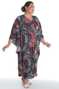 Vikki Vi Ribbed Marble Zip Front Caftan