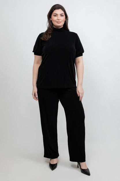 Tops Vikki Vi Classic Black Mock Neck Top