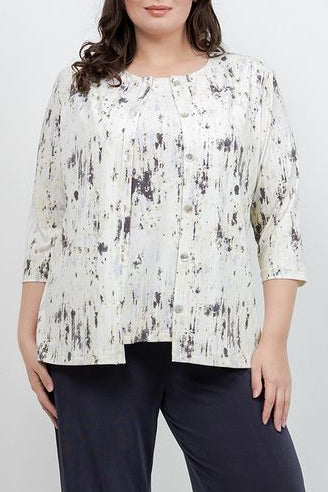 Vikki Vi Jersey Butter Haze 3/4 Sleeve Cardigan