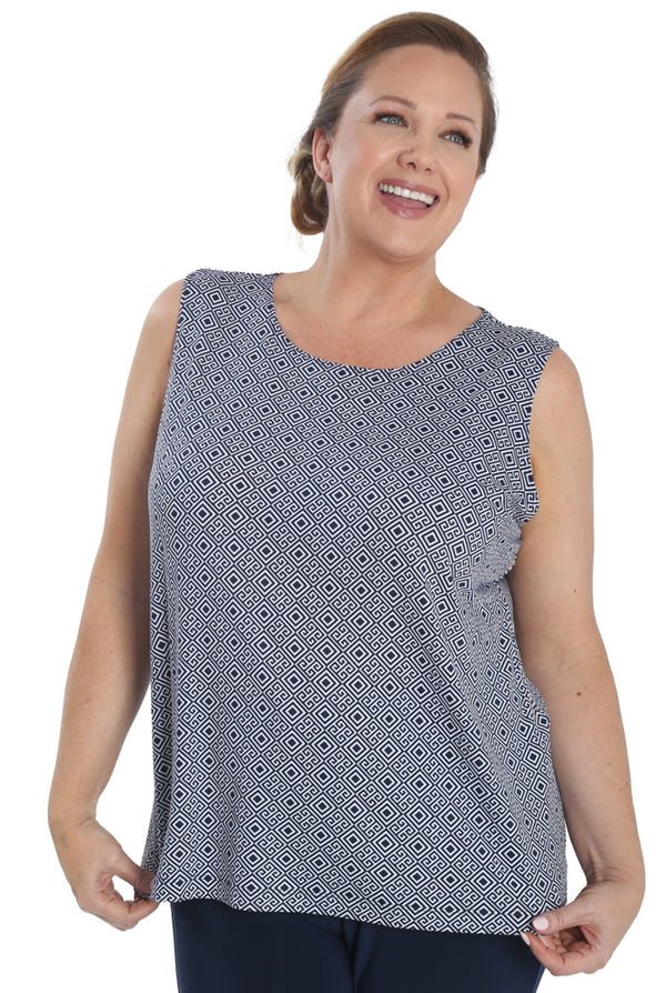 Vikki Vi Jersey Navy Roma Tank