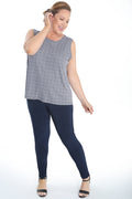 Vikki Vi Jersey Navy Roma Tank