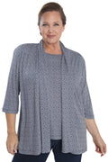 Vikki Vi Jersey Navy Roma 3/4 Sleeve Kimono Jacket