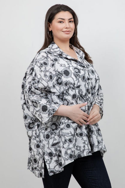 Tops Flower Big Shirt
