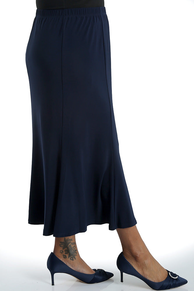 Skirts Vikki Vi Jersey Navy Midi Length Trumpet Skirt