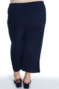 Vikki Vi Ribbed Navy Crop Pant