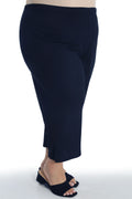 Vikki Vi Ribbed Navy Crop Pant