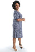 Vikki Vi Jersey Navy and Ivory Random Dot T-Shirt Style Dress