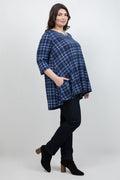 Vikki Vi Jersey Urban Plaid Pocket Swing Tunic
