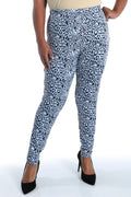 Vikki Vi Jersey Blue Ocelot Slim Leg Pant