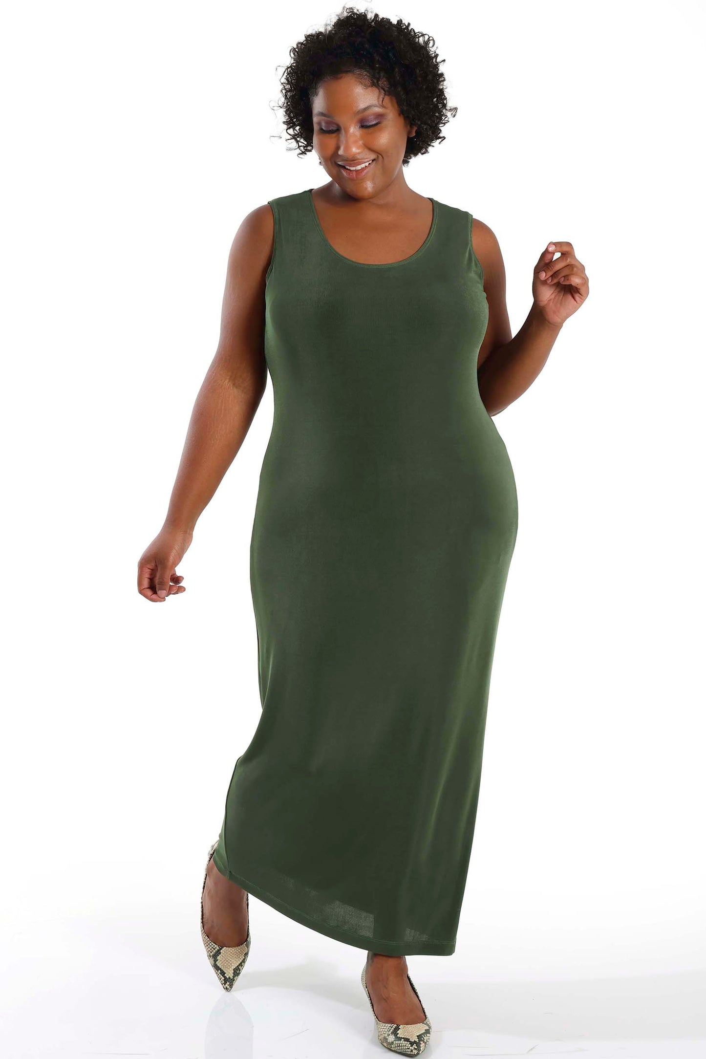 Dresses Vikki Vi Classic Olive Maxi Tank Dress