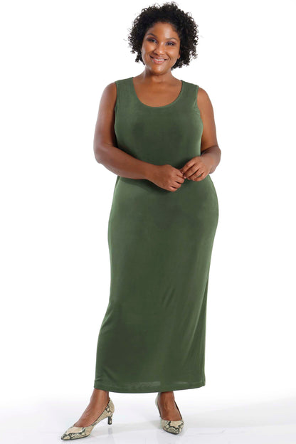 Dresses Vikki Vi Classic Olive Maxi Tank Dress