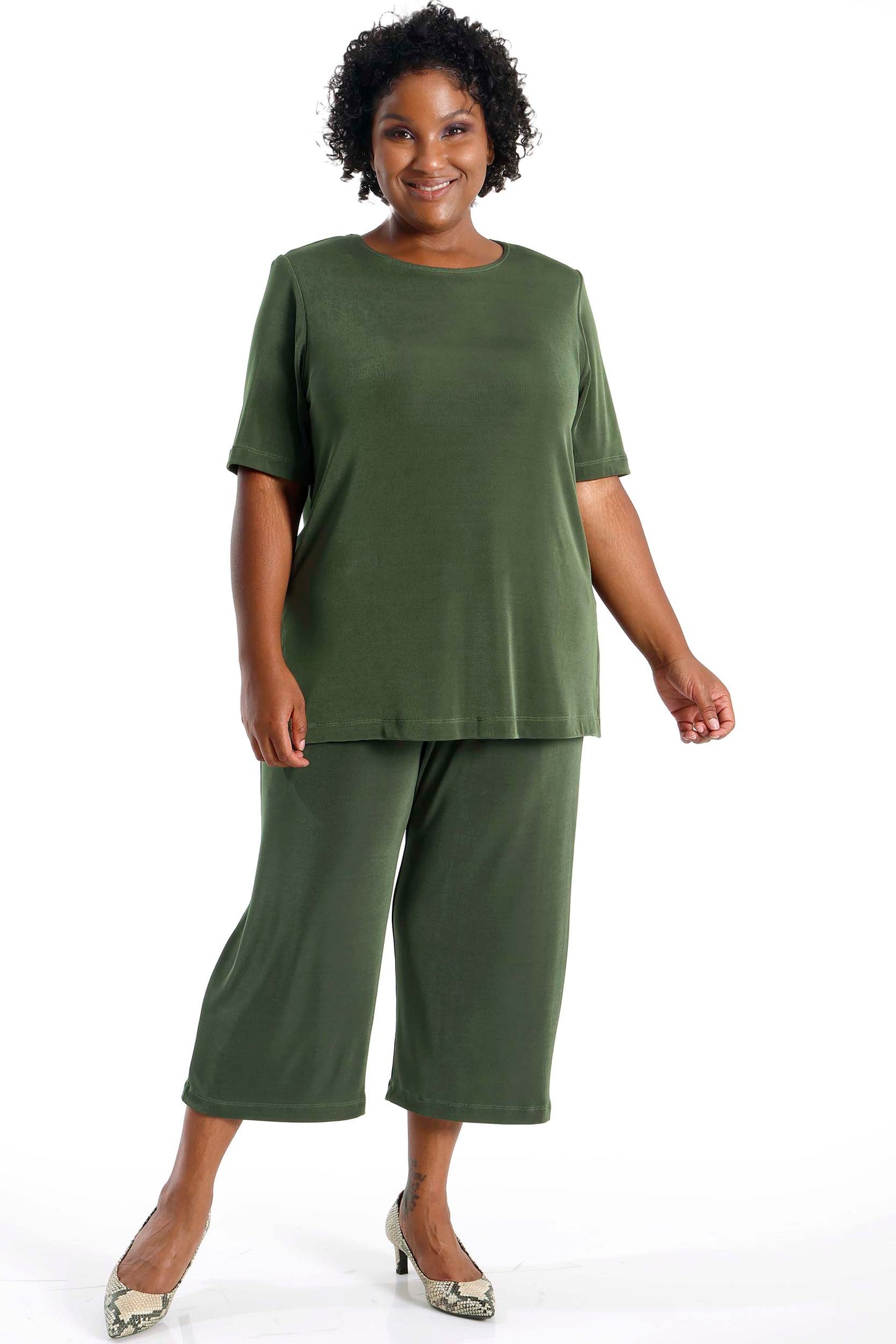 Pants Vikki Vi Classic Olive Crop Pant