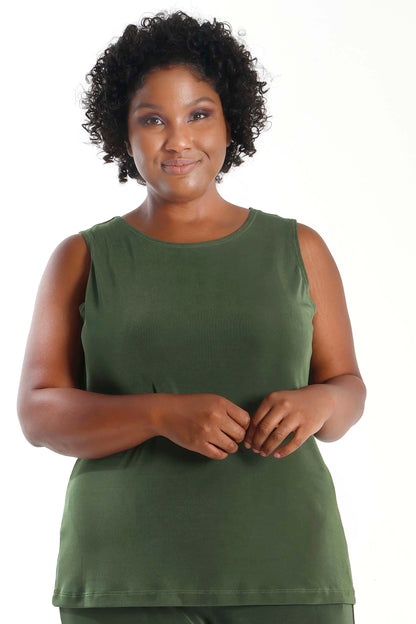 Tops Vikki Vi Classic Olive Tank