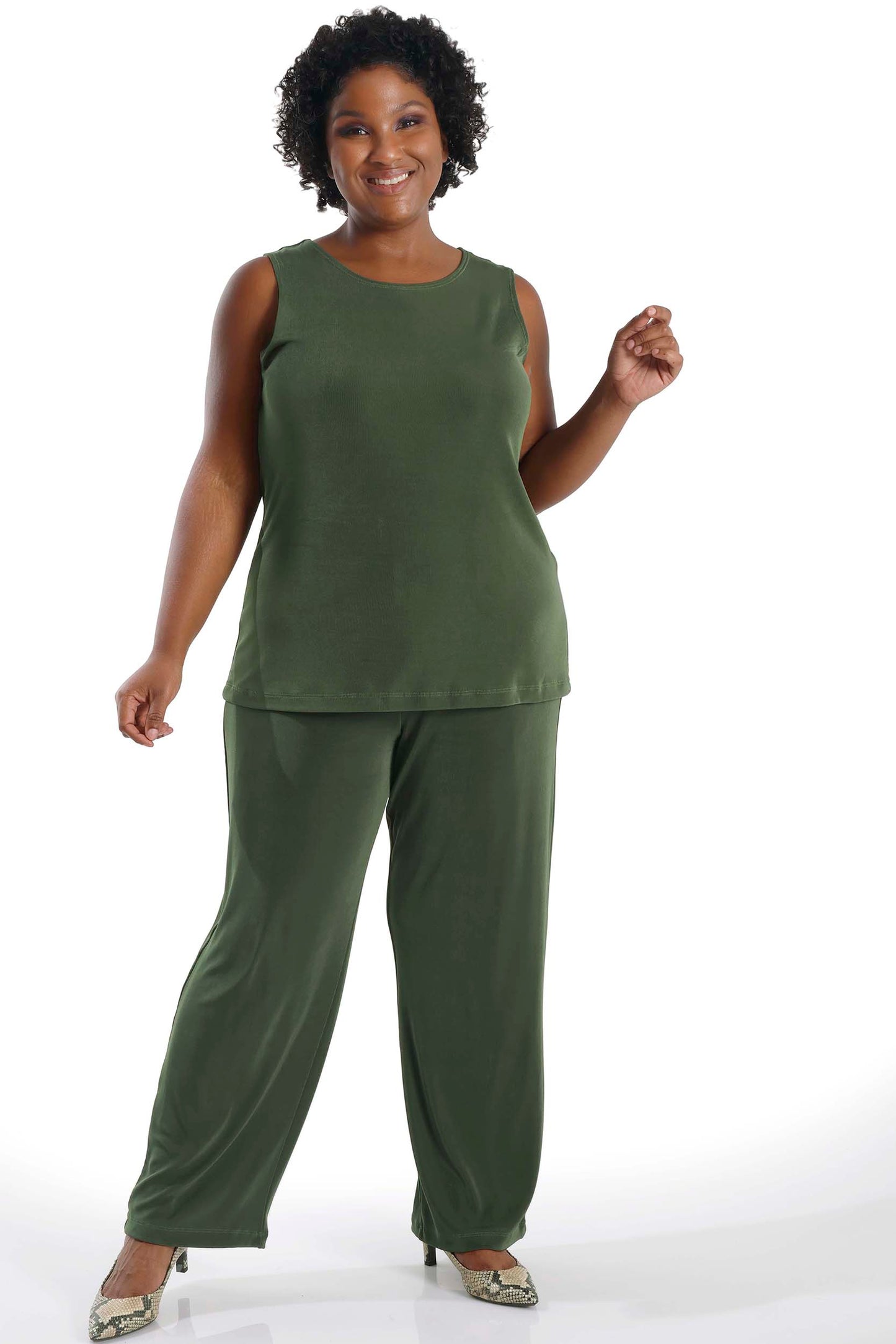 Tops Vikki Vi Classic Olive Tank