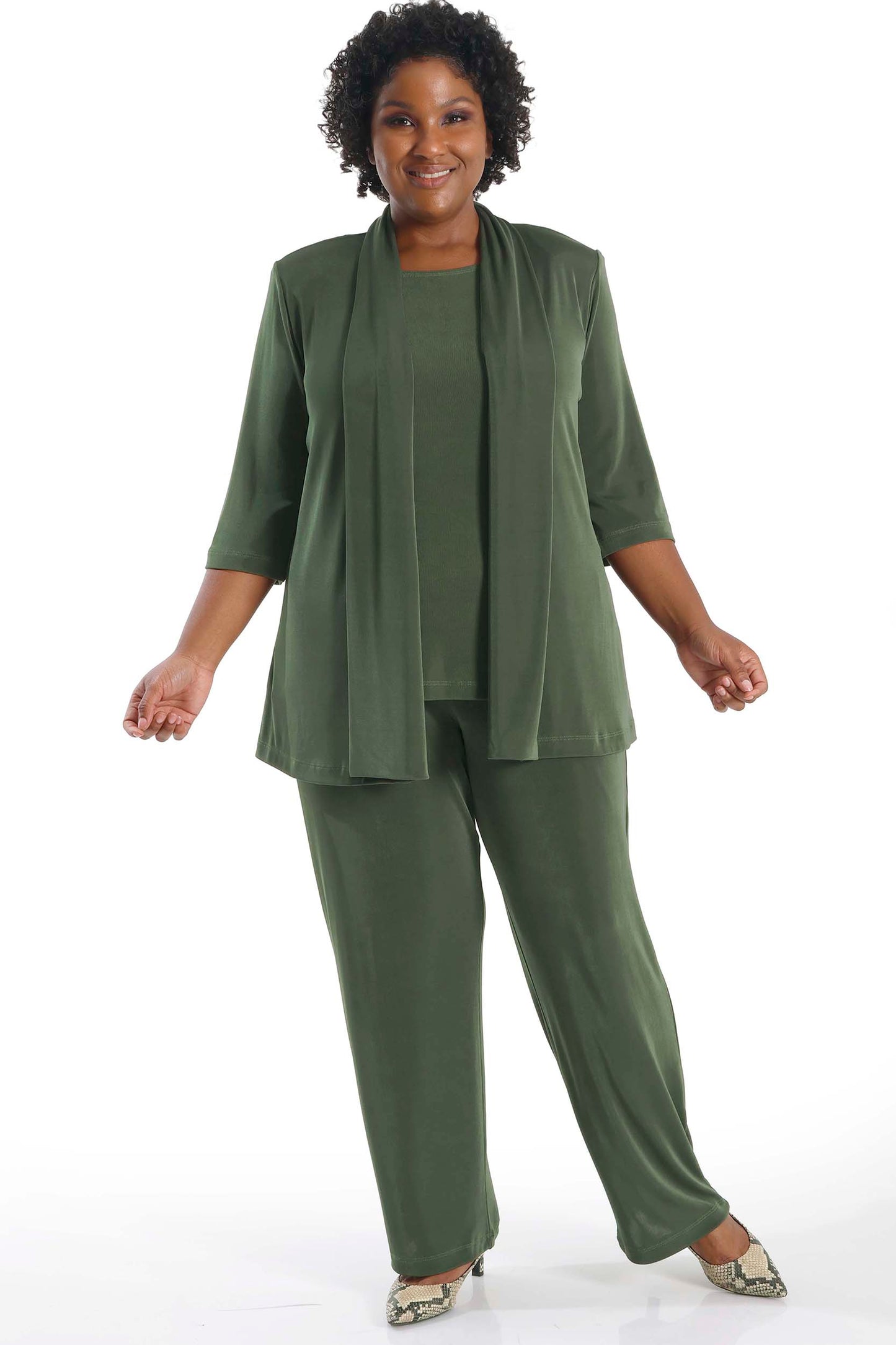 Pants Vikki Vi Classic Olive Petite Pull-On Pant