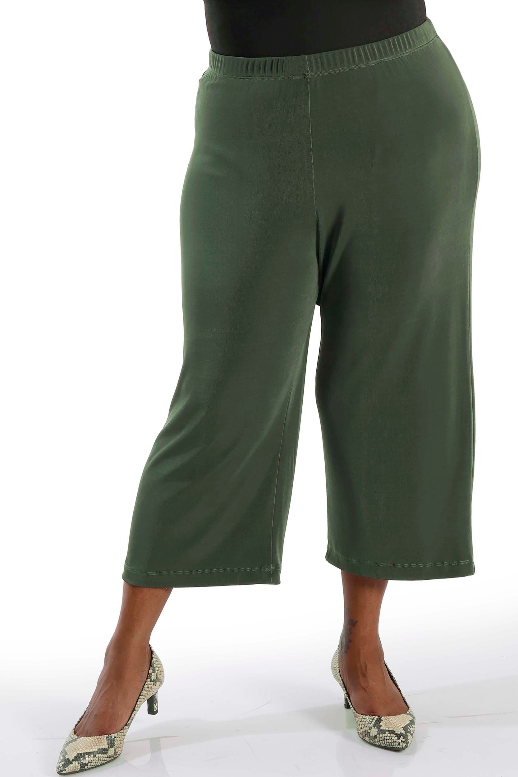 Pants Vikki Vi Classic Olive Crop Pant