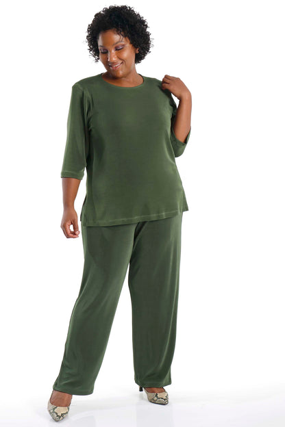 Pants Vikki Vi Classic Olive Petite Pull-On Pant