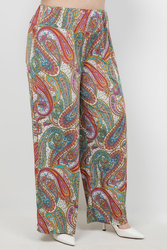 Pants Vikki Vi Jersey Paisley Wide Leg Pant
