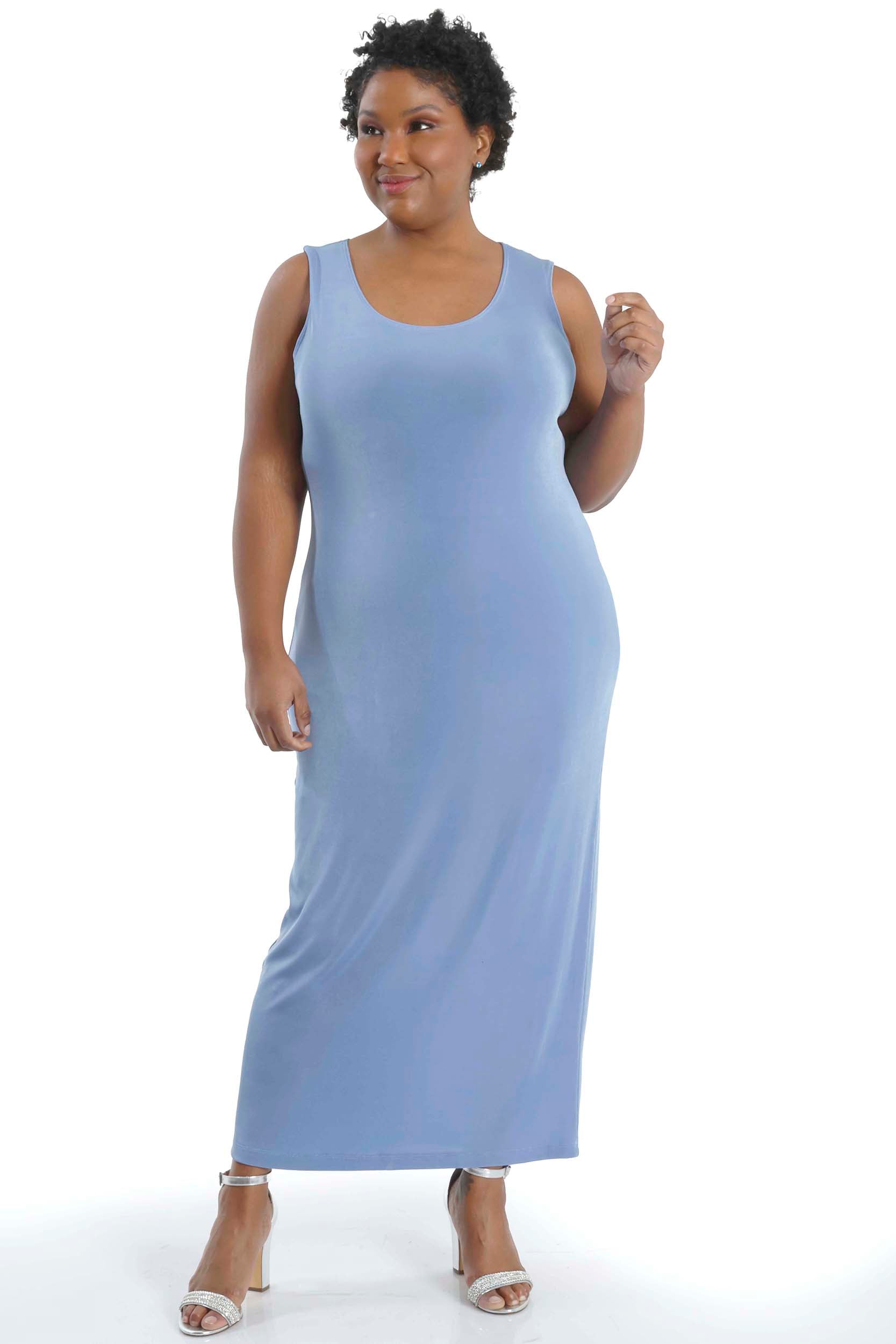 Vikki VI Classic Powder Blue Maxi Tank Dress 2X Vikki VI Classic Powder Blue Maxi Tank Dress 2X